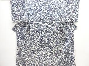 大正ロマン　流水に草花模様着物